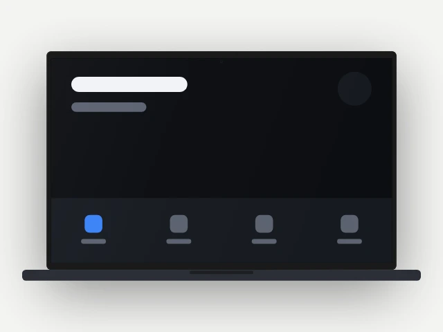 Laptop mockup frame, drawn rather than photographed