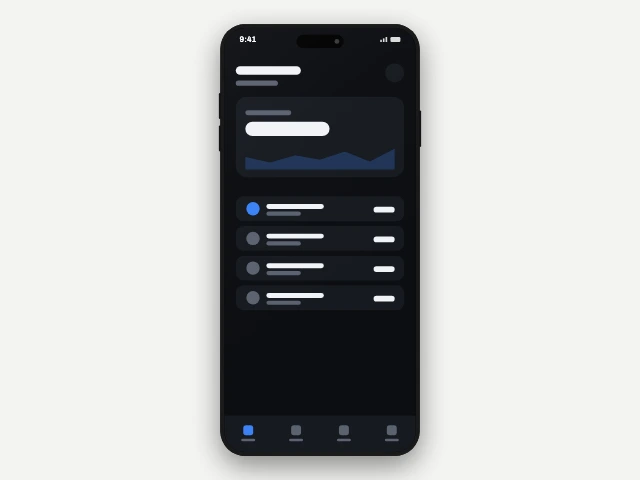 Phone - pill cutout mockup frame, drawn rather than photographed