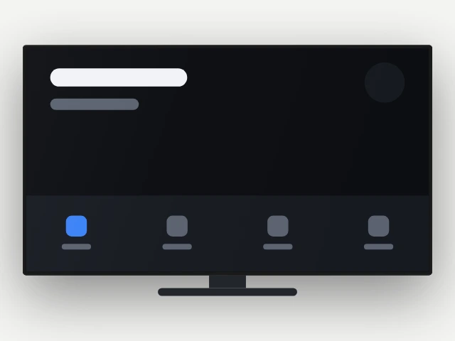 TV mockup frame, drawn rather than photographed