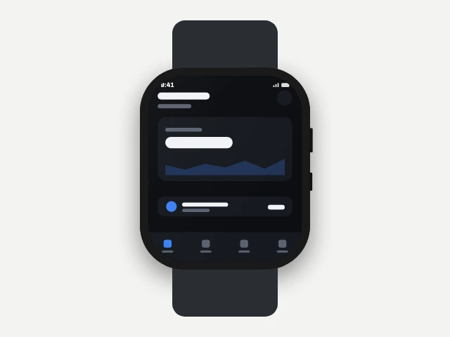 Watch - square mockup frame, drawn rather than photographed