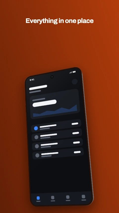 Angled app store screenshot template - A tilted phone with the caption running across the top.