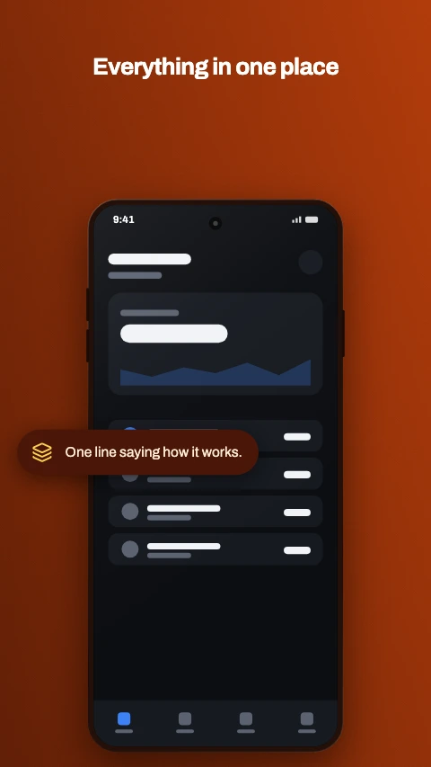 Feature callout app store screenshot template - A device with one pill naming the feature it is showing.