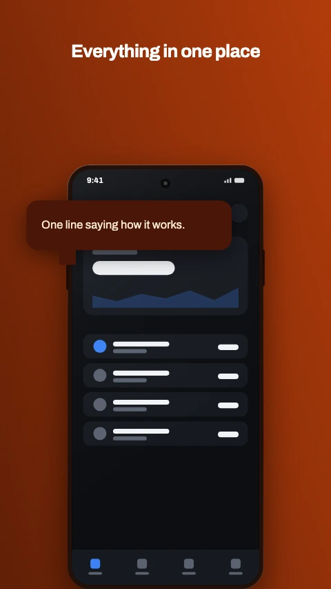 Speech bubble app store screenshot template - A bubble with a tail, pointing down at the screen.