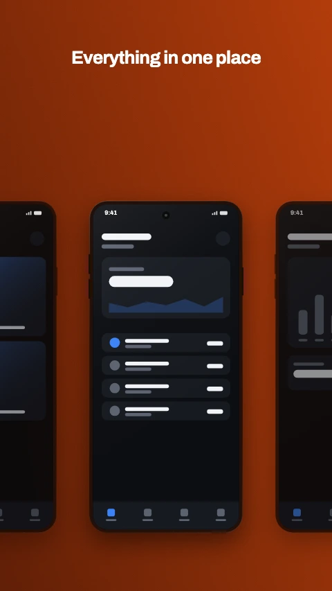 Phone row app store screenshot template - Three phones in a line, the outer two running off the edges.