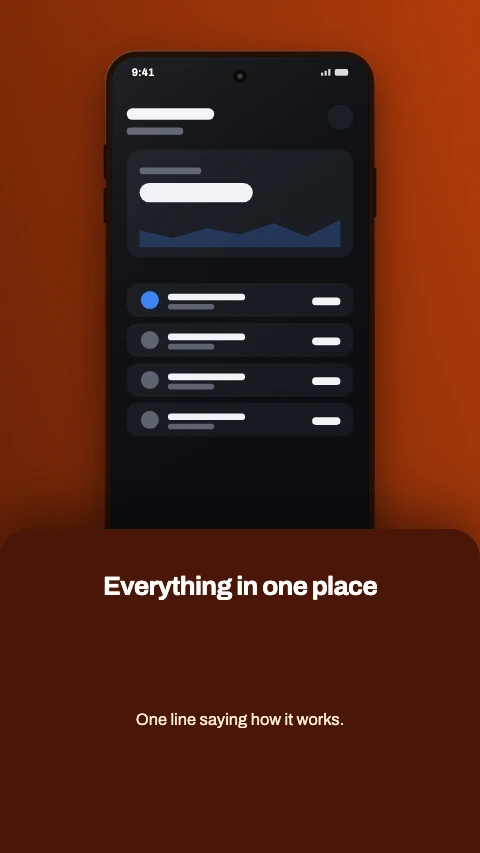 Bottom sheet app store screenshot template - The phone above, the words in a sheet that slides over its foot.