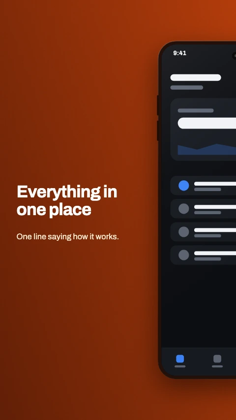 Split phone app store screenshot template - One phone straddling the join between two frames. Pairs frames 1 and 2, 3 and 4.
