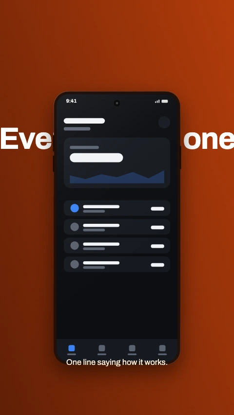 Text behind app store screenshot template - The headline runs behind the device and out both sides.