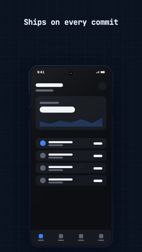 The Blueprint colour theme on an app screenshot - A grid, a mono face and a cyan accent. Built for developer tools.