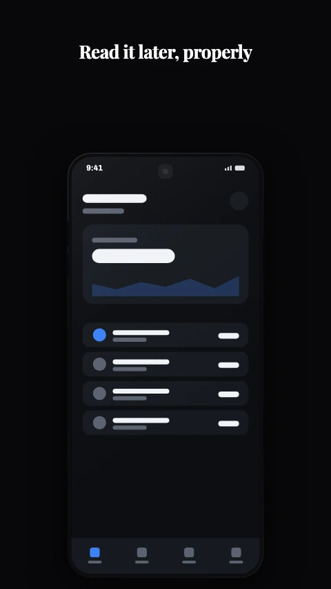 The Noir colour theme on an app screenshot - Black, white, and a hairline. The dark twin of Mono.